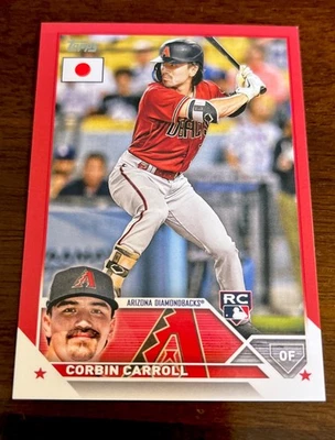 Corbin Carroll 2023 Topps Japan Edition #190 RED #3/5 Rookie WOW!!! - Image 1 of 2
