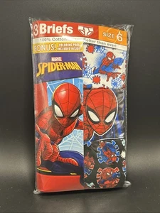 Boys Handcraft Marvel 3 Pack Spider-Man Cotton Briefs Underwear Sz 6 NWT - Picture 1 of 4