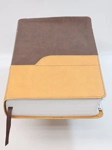 Zondervan NIV Church Bible Large Print Two-tone Soft Leather with Chapter Tabs - Picture 1 of 13