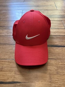 Nike Swoosh Slideback Baseball Hat Solid Red One Size Dri-Fit Legacy91 - Picture 1 of 9