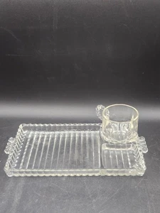 Hazel Atlas MCM Sip & Smoke Mittagessen Tablett Set Ball und Rib Smoke Sip & Snack Vintage - Bild 1 von 6