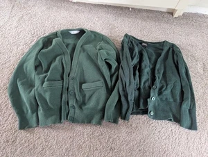 Cardigan maglia scuola verde bambina x2 taglia 3/4 anni #393 - Foto 1 di 3