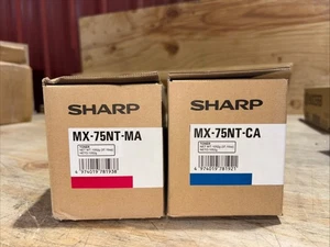 Genuine Set Of 2 Sharp MX-75NT  Toner Cartridges M,C - Picture 1 of 4