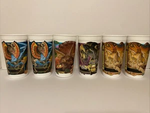 Jurassic Park 1992 McDonald's Dinosaur Collector Cups Lot Of Six 2 Duplicates - Picture 1 of 23