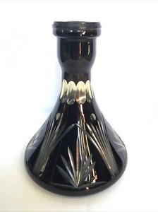 Ancien VASE À NARGUILÉ en CRISTAL TAILLÉ NOIR de Saint Louis Baccarat Bohème - Imagen 1 de 11