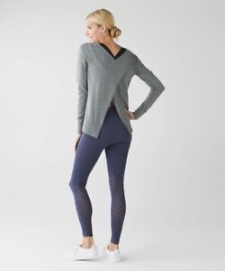 Lululemon Enlighten Tight Cadet Blue perforated vented Seamless Yoga Workout 4