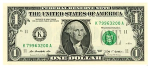 Usa-Federal Reserve note .. P-530 (Fr-1928-K) .. 1 Dollar ... 2009 ... *UNC*😀 - Picture 1 of 2