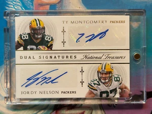 2015 National Treasures - Jordy Nelson/ Ty Montgomery - Dual Signatures Auto /10 - Picture 1 of 2