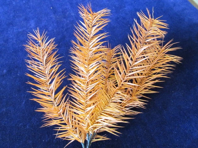 Follaje de plumas de flores de sombrerería vintage 8" racimo canela marrón París Y263 Foto 1 de 1