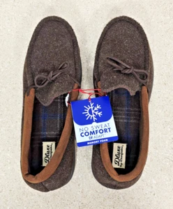 Zapatillas de mocasín Dearfoams Dluxe grandes para hombre 11-12 espuma viscoelástica marrón jacobino - Imagen 1 de 14
