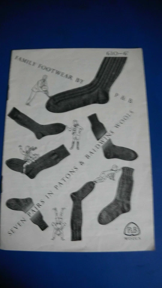 Patons Vintage Family Socks Knitting Pattern 610 - Image 1 of 1