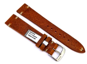Vintage Uhrenarmband Bedford 19mm braun handgenäht, Made in Germany / 88 - Picture 1 of 3