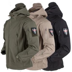 Mens Outdoor Waterproof Jacket Tactical Winter Coat Soft Shell Military Jacket - Picture 1 of 23