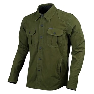 Mens Biker Motorcycle Shirt Water Resistant Jacket Made with Kevlar CE Armour - Picture 1 of 12