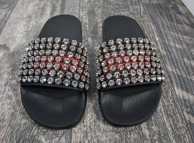 GUCCI Sandalias Deslizantes Cuero de becerro Telarañadas Cristal EU 35 NUEVAS  Foto 1 de 4