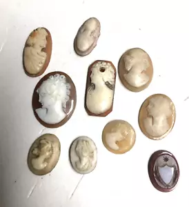 10 Antique Loose CAMEOS for Jewelry - Picture 1 of 1