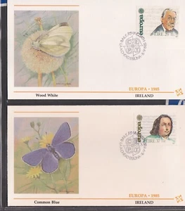 IRELAND 1985 FLEETWOOD 2 FIRST DAY COVERS EUROPA MUSIC + BUTTERFLY CACHET - Picture 1 of 2