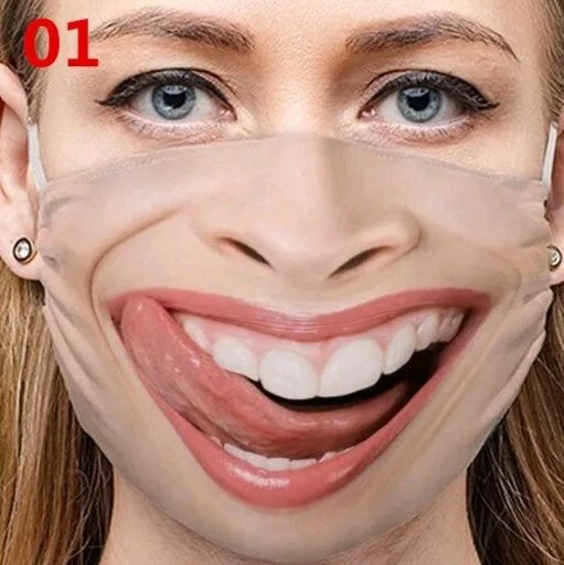 Smile Movie Half Face Horror Mask Cosplay Breathable Polyester Cotton Mask - Image 1 of 1