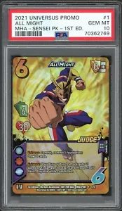 My Hero Academia 2021 1a edición paquete Sensei promoción 1/12 todo podría PSA 10 - Imagen 1 de 2