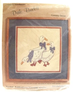 NOS Dale Burdett Longstitch Needlepoint Kit Country Gänse gedruckt Leinwand 1984 - Bild 1 von 6