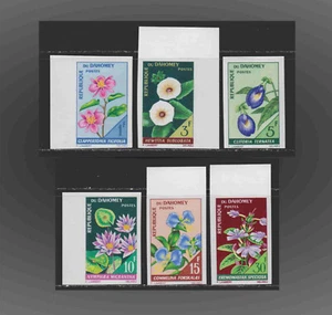 1967 DAHOMEY FLOWERS IMPERFORATE COMMELINA EREMOMASTAX NYMPHAEA SCT.226-231 - Picture 1 of 1