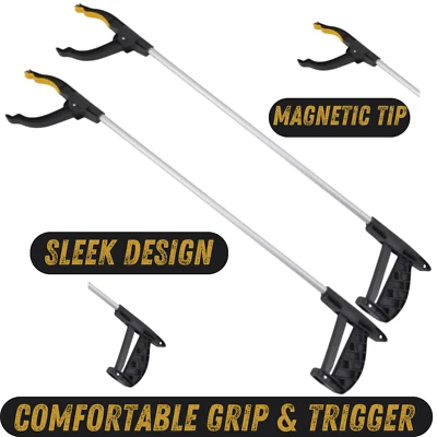 RYSONS 2XMAGNETIC LONG REACH GRABBER REACHER LITER PICKER HELP HAND PICK UP TOOL