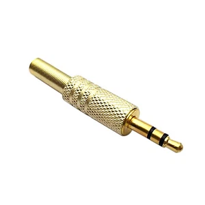 50PCS Gold plated dual channel 3.5mm plug, small three core 3.5mm stereo plug - Zdjęcie 1 z 5