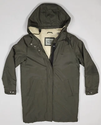 Parka Levi Strauss & Co Talla Mediana Con Capucha Forrada Sherpa Cremallera y Cierre a Presión Foto 1 de 4