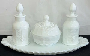 Westmoreland PANELED GRAPE WHITE *7 PC DRESSER SET* PG 155* - Picture 1 of 2