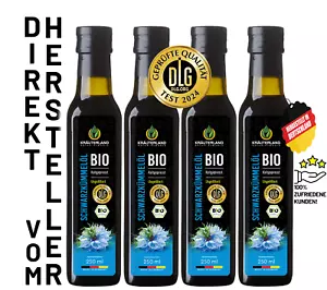 KRÄUTERLAND Bio Schwarzkümmelöl UNGEFILTERT, 4x250ml, ägyptisch, kaltgepresst - Bild 1 von 12