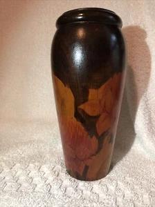 Vintage Pokerwork Vase With Waratahs - Picture 1 of 12