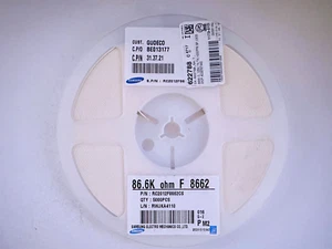 100Pcs RC2012F8662CS Samsung 86.6kOhm 1% 0805 SMD Resistor 0.125W - Picture 1 of 1