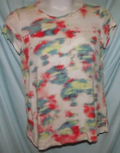 T-shirt maglia Simply Vera Vera Wang multicolore tinta unita girocollo SS taglia XL - Foto 1 di 6