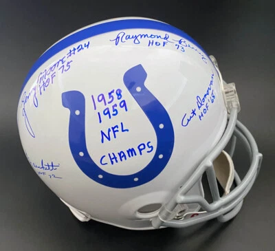 Lenny Moore Raymond Berry Marchetti Art Donovan SIGNED Colts F/S Helmet PSA/DNA - Image 1 of 4