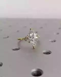 2.10CT Bridal Gift Ring IGI Certified Marquise Lab Grown Diamond 14k Yellow Gold - Picture 1 of 12