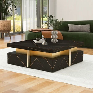 Modern Coffee Table Center Cocktail Table W/ 4 Storage Drawer for Living Room - Picture 1 of 18