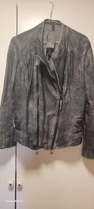 Milestone Lederjacke Gr.42 Lammnappa blue stonewashed - Bild 1 von 5