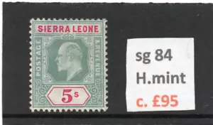 Sierra Leona EV11 1907 5s. verde y carmín sg 84 HH. como nuevo - Imagen 1 de 2