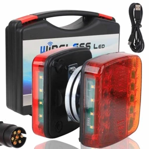Rücklicht Anhänger Leuchtensatz kabellos Magnet Funk Wireless Akku LED 12-24V DE - Zdjęcie 1 z 14