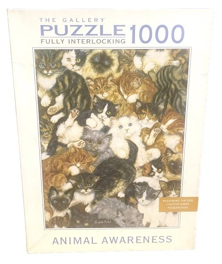 Галерея головоломка 1000 шт. животных осведомленности Милтон Брэдли новый запечатанный - Изображение 1 из 1