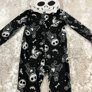 The Nightmare Before Christmas Pajamas 8 Big Kids Hooded Suit Costume Fleece - Picture 1 of 10