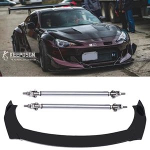 For Scion FR-S Subaru BRZ Front Bumper Lip Splitter Spoiler Glossy + Strut Rods - Picture 1 of 12