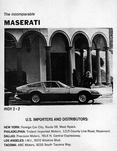 Maserati Indy 1970 2+2 tipo AM116 ""El incomparable"" anuncio original - Imagen 1 de 1