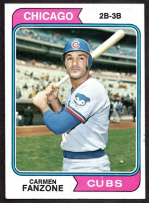 1974 Topps #484 Carmen Fanzone Chicago Cubs VG-EX, Small surface bump and indent - Image 1 of 2