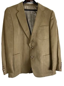 Lanvin Paris NY Men's Tan Feather Suede Blazer Jacket 48R Sport Suit Coat - HR1 - Picture 1 of 10