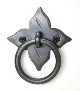Ring Pull Handle Cabinet Drawer Cupboard Door Rustic Antique Forged Wrought Iron - Picture 1 of 11