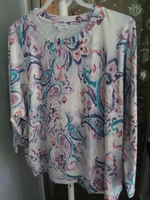 Top Westbound para mujer manga larga poliéster multicolor textura gofre talla XL Foto 1 de 3