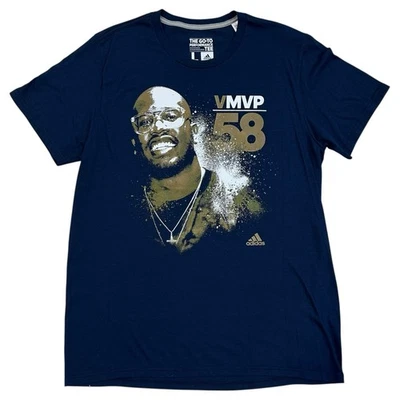 Camisa masculina Adidas Von Miller VMVP 58 Super Bowl desempenho gráfico azul grande - Imagem 1 de 4