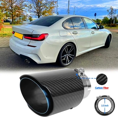 Para Serie 3 G20 330i 330d M340i Doble 2.5" 3.5" Cuádruple Punta de Escape Fibra de Carbono Foto 1 de 4