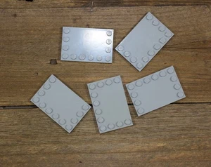 LEGO 6180 Medium Stone Gray Plate 4x6 Modified Tile with 12 Studs on Edges Qty 5 - Picture 1 of 2